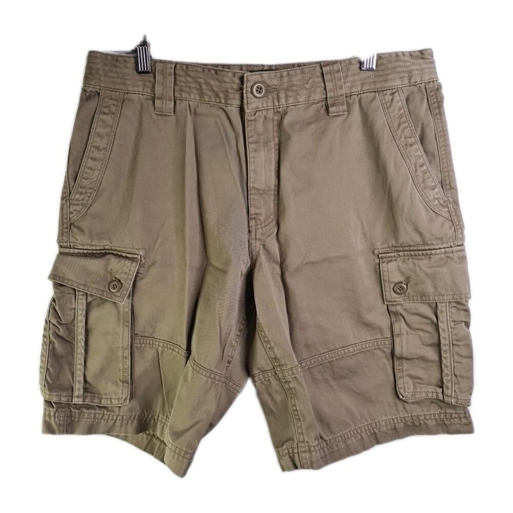 Roots Cargo Shorts Mens Equipment Utility Pockets Khaki Sportwear Size M